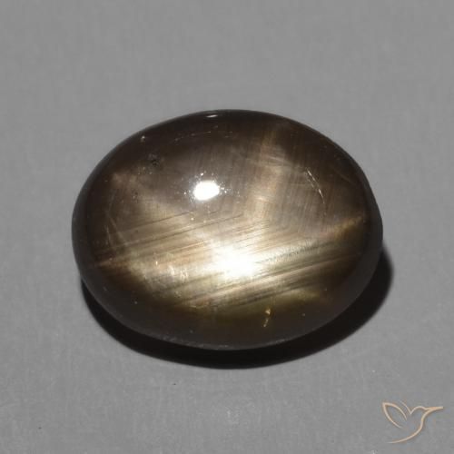 3.3 ct Black Star Sapphire, 9.9 x 7.7 mm Oval Cut From Thailand, Photo A