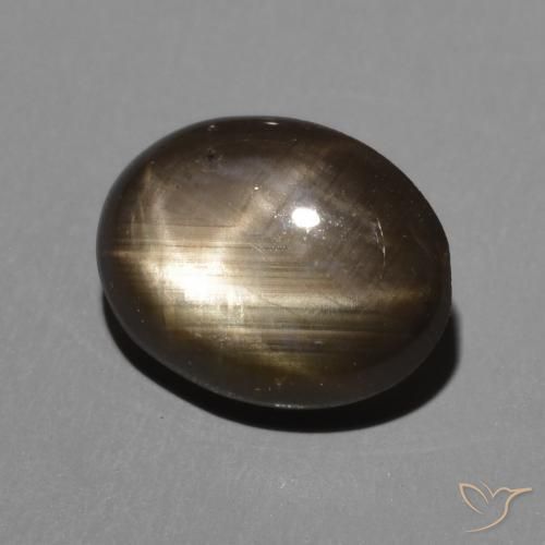 3.30 ct Black Star Sapphire Stone, Natural Star Sapphire in Oval Cabochon Shape for Sale
