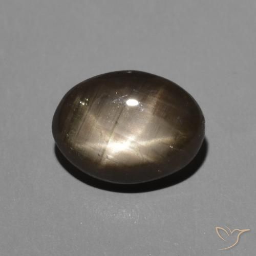 2,03 ct ovaler Sternsaphir aus Thailand, Größe: 8,7 x 6,6mm, Reinheit: Opaque, Garantiert echter Edelstein, 1 Stück Sternsaphir in Schwarz Farbe, Mohs-Härte von 9 Geeignet für den täglichen Gebrauch im Schmuck, Photo A