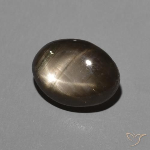 2.03 ct Black Star Sapphire Stone, Natural Star Sapphire in Oval Cabochon Shape for Sale