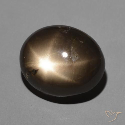 4.63 ct Black Star Sapphire Stone, Natural Star Sapphire in Oval Cabochon Shape for Sale