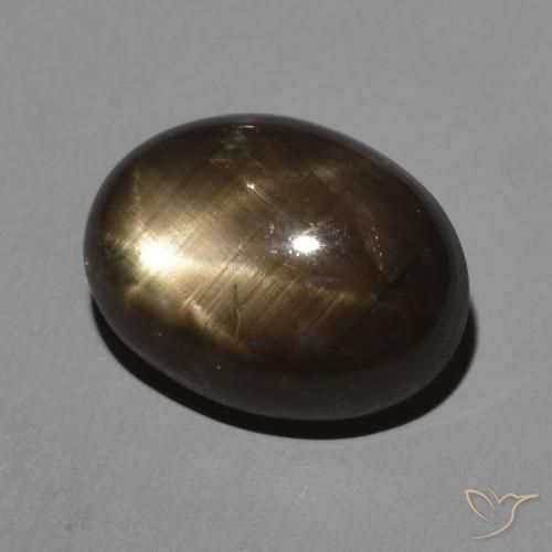 3.95 ct Black Star Sapphire Stone, Natural Star Sapphire in Oval Cabochon Shape for Sale