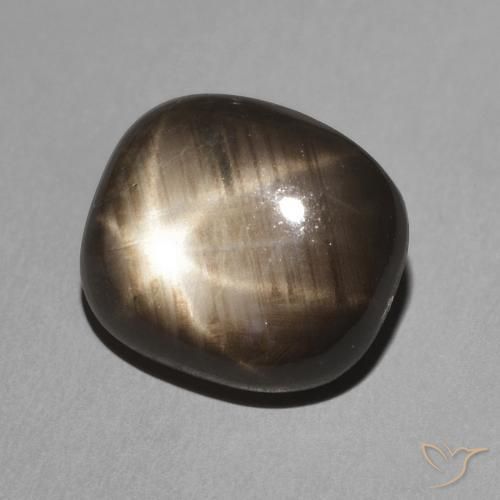 3.91 ct Black Star Sapphire Stone, Natural Star Sapphire in Cushion Cabochon Shape for Sale