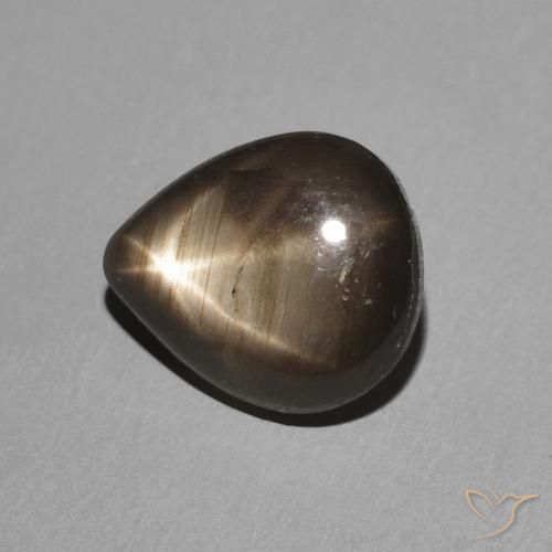 2.19 ct Black Star Sapphire Stone, Natural Star Sapphire in Pear Cabochon Shape for Sale