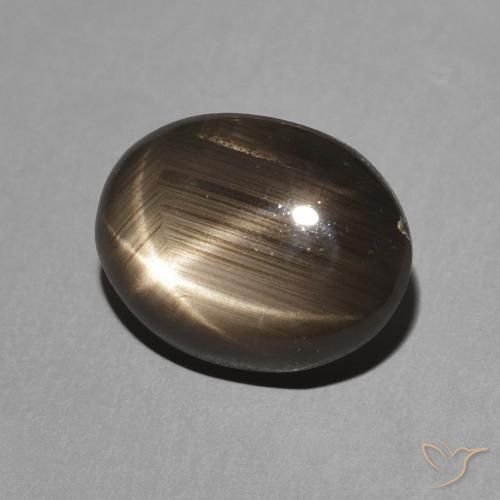 3.26 ct Black Star Sapphire Stone, Natural Star Sapphire in Oval Cabochon Shape for Sale