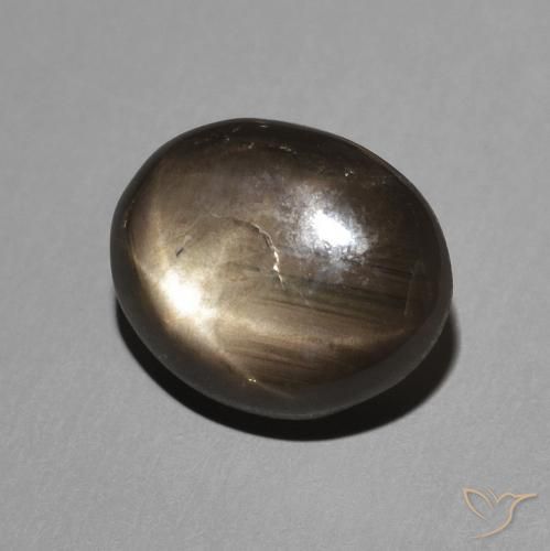3.62 ct Black Star Sapphire Stone, Natural Star Sapphire in Oval Cabochon Shape for Sale