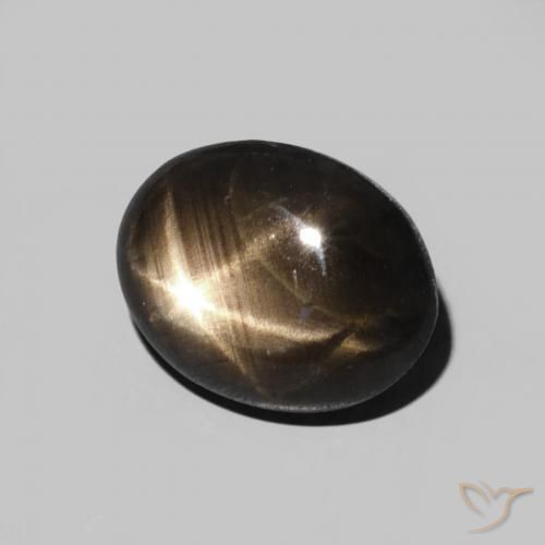 2.82 ct Black Star Sapphire Stone, Natural Star Sapphire in Oval Cabochon Shape for Sale