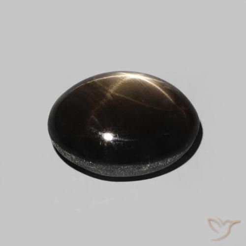 Star Sapphire Gemstone in 9 x 7 mm (calibrated) Size for Sale, Star Sapphire Stone in Black Color