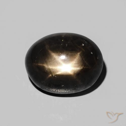 5,81ct Ovale cabochon nero Zaffiro stellato dalla Thailandia, Dimension 10,4 x 8,2mm, Natural Riscaldato Gemstone, Opaque Clarity, 1 piece Zaffiro stellato in Nero Color, Mohs Hardness of 9 adatto per gioielli da indossare ogni giorno, Photo A