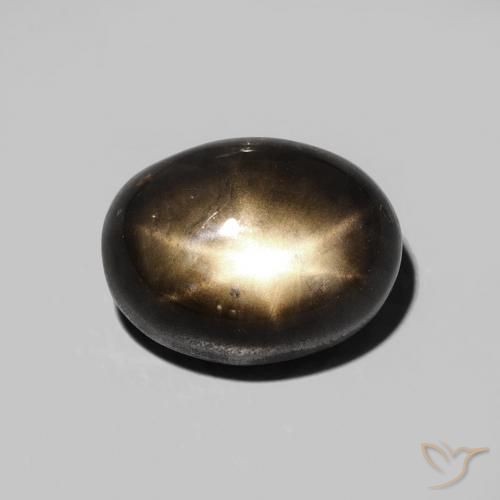 5.4 ct Black Star Sapphire, 10.1 x 7.7 mm Oval Cut From Thailand, Photo A