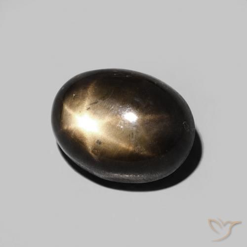 5.40 ct Black Star Sapphire Stone, Natural Star Sapphire in Oval Cabochon Shape for Sale
