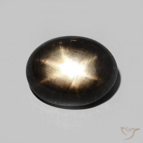 Saphir Étoilé Noire Ovale 11,4 x 8,9mm de la Thaïlande, poids de 5,7 ct, pierre gemme naturelle Chauffé de pureté Opaque , 1 pièce Saphir Étoilé oval cabochon, couleur : Noire, dureté de Mohs de 9 convient aux bijoux de tous les jours, pierre de sagesse, Photo A