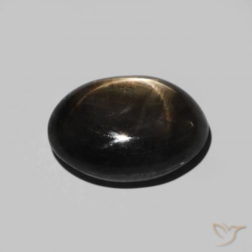 Star Sapphire Gemstone in 11 x 9 mm (calibrated) Size for Sale, Star Sapphire Stone in Black Color
