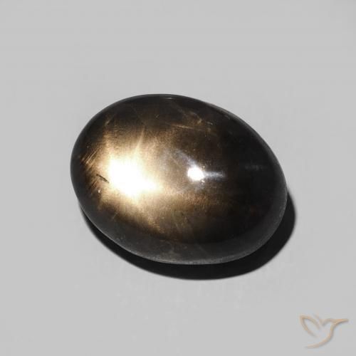 5.13 ct Black Star Sapphire Stone, Natural Star Sapphire in Oval Cabochon Shape for Sale