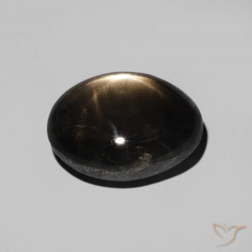 Star Sapphire Gemstone in 10.6 x 8.1 mm Size for Sale, Star Sapphire Stone in Black Color