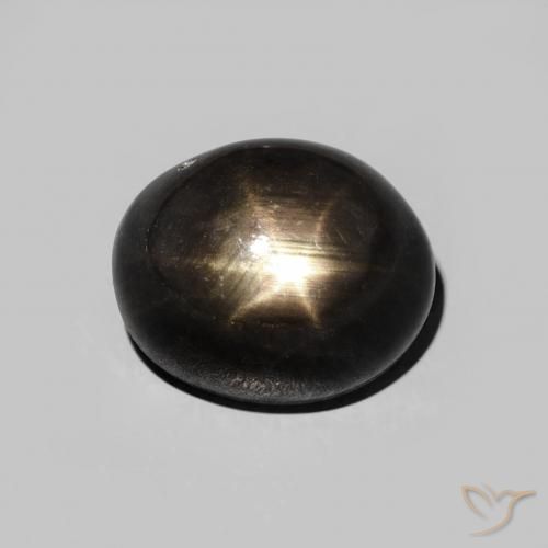 6,28 ct ovaler schwarzer Sternsaphir aus Thailand, Größe 10,5 x 8,6mm, Garantiert natürlicher Edelstein, Opaque Reinheit, 1 Stück Sternsaphir in Schwarz Farbe, Mohs-Härte von 9 Geeignet für den täglichen Gebrauch im Schmuck, Photo A