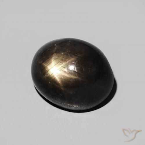 6.28 ct Black Star Sapphire Stone, Natural Star Sapphire in Oval Cabochon Shape for Sale
