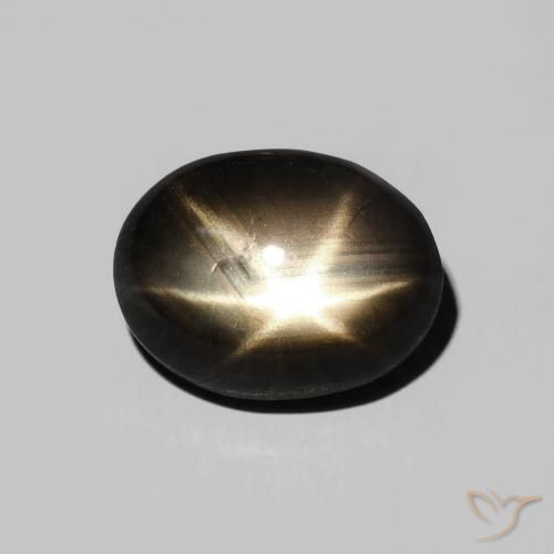 4.1 ct Black Star Sapphire, 10.3 x 7.7 mm Oval Cut From Thailand, Photo A