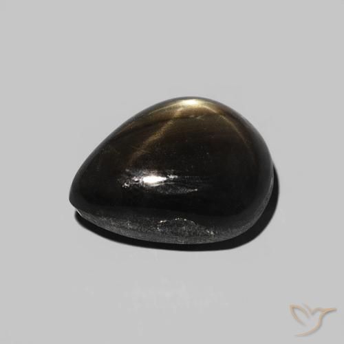 Star Sapphire Gemstone in 9.6 x 7.7 mm Size for Sale, Star Sapphire Stone in Black Color