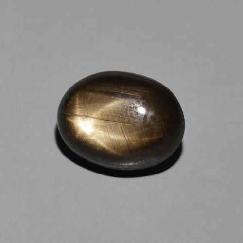 5.94 ct Black Star Sapphire Stone, Natural Star Sapphire in Oval Cabochon Shape for Sale