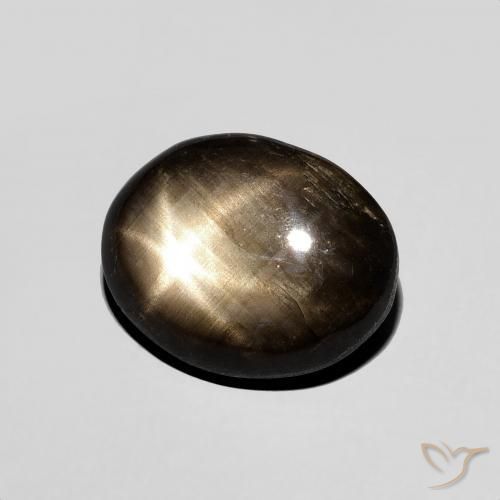 4.38 ct Black Star Sapphire Stone, Natural Star Sapphire in Oval Cabochon Shape for Sale