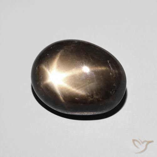 5.51 ct Black Star Sapphire Stone, Natural Star Sapphire in Oval Cabochon Shape for Sale