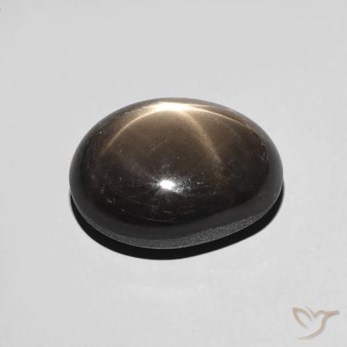 Star Sapphire Gemstone in 11.1 x 8.6 mm Size for Sale, Star Sapphire Stone in Black Color