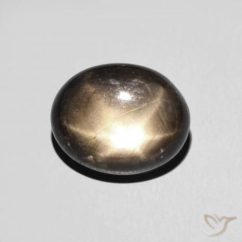 4.45 ct Black Star Sapphire, 10.3 x 8.3 mm Oval Cut From Thailand, Photo A