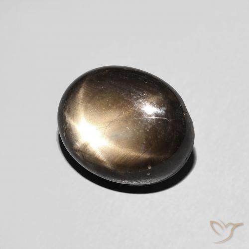 4.45 ct Black Star Sapphire Stone, Natural Star Sapphire in Oval Cabochon Shape for Sale