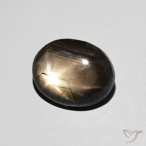 3.97 ct Black Star Sapphire Stone, Natural Star Sapphire in Oval Cabochon Shape for Sale