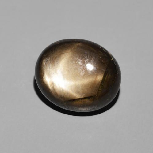 5.23 ct Black Star Sapphire Stone, Natural Star Sapphire in Oval Cabochon Shape for Sale