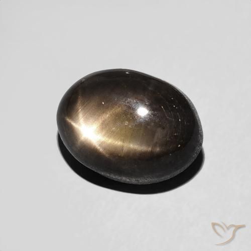 4.05 ct Black Star Sapphire Stone, Natural Star Sapphire in Oval Cabochon Shape for Sale