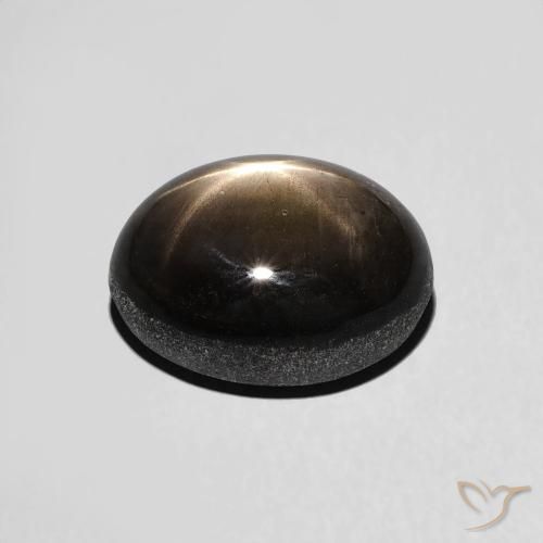 Star Sapphire Gemstone in 9.6 x 7.1 mm Size for Sale, Star Sapphire Stone in Black Color