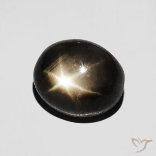 2.77 ct Black Star Sapphire Stone, Natural Star Sapphire in Oval Cabochon Shape for Sale