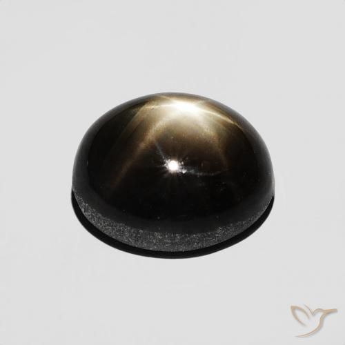 Star Sapphire Gemstone in 8.1 x 6.8 mm Size for Sale, Star Sapphire Stone in Black Color