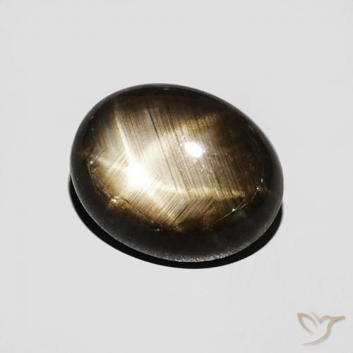 2.36 ct Black Star Sapphire Stone, Natural Star Sapphire in Oval Cabochon Shape for Sale
