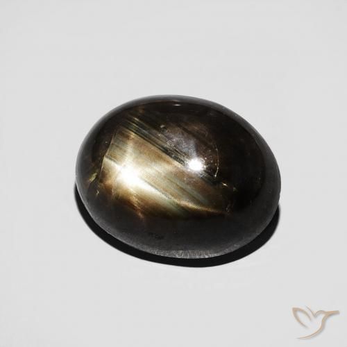 4.67 ct Black Star Sapphire Stone, Natural Star Sapphire in Oval Cabochon Shape for Sale