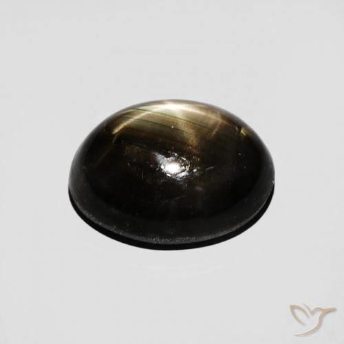 Star Sapphire Gemstone in 10.7 x 8.4 mm Size for Sale, Star Sapphire Stone in Black Color