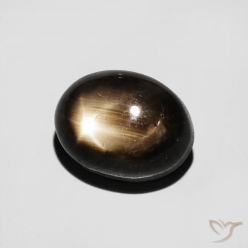4.91 ct Black Star Sapphire Stone, Natural Star Sapphire in Oval Cabochon Shape for Sale