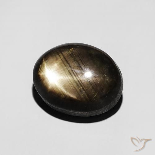5.20 ct Black Star Sapphire Stone, Natural Star Sapphire in Oval Cabochon Shape for Sale