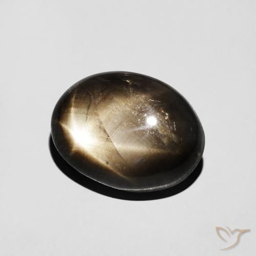 4.49 ct Black Star Sapphire Stone, Natural Star Sapphire in Oval Cabochon Shape for Sale