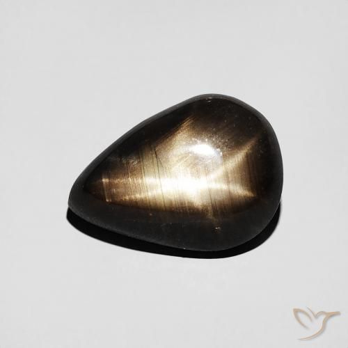 4.01ct Natural Black Star Sapphire, Pear Shape, Opaque