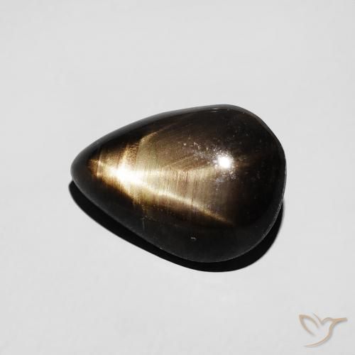 4.01 ct Black Star Sapphire Stone, Natural Star Sapphire in Pear Cabochon Shape for Sale