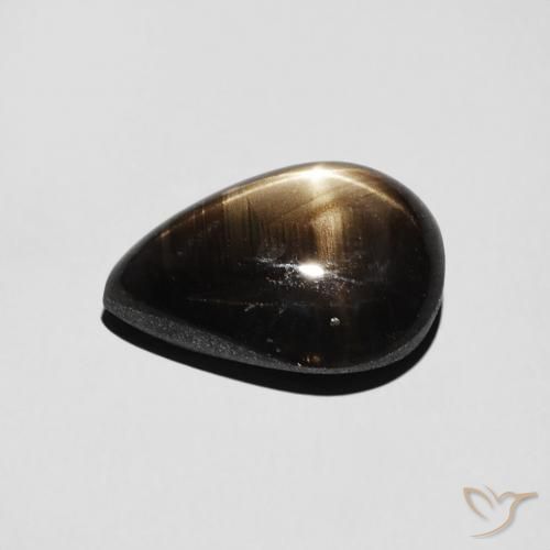 Star Sapphire Gemstone in 11 x 7.9 mm Size for Sale, Star Sapphire Stone in Black Color