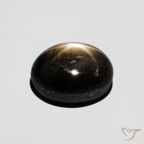 Star Sapphire Gemstone in 10 x 7 mm (calibrated) Size for Sale, Star Sapphire Stone in Black Color