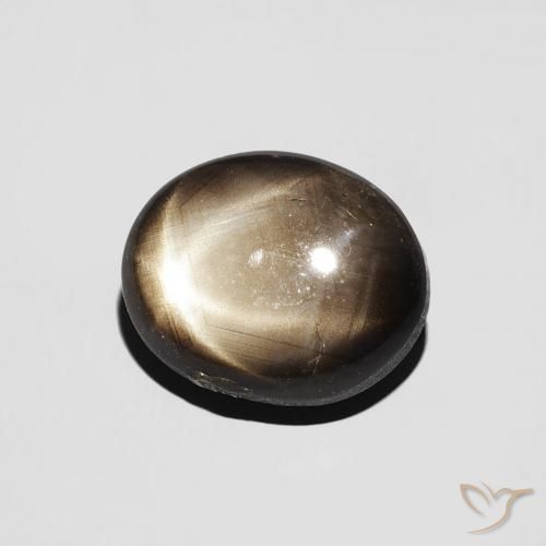 2.85 ct Black Star Sapphire Stone, Natural Star Sapphire in Oval Cabochon Shape for Sale