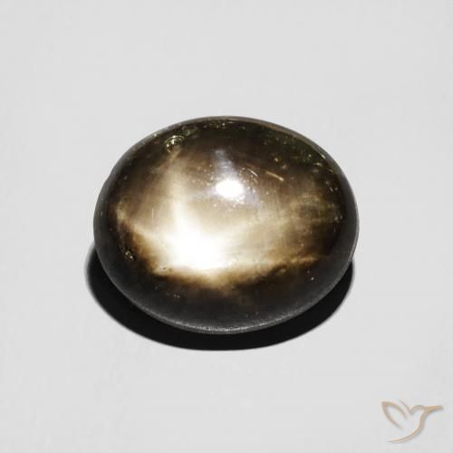 5.09 ct Black Star Sapphire, 10.3 x 8.4 mm Oval Cut From Thailand, Photo A