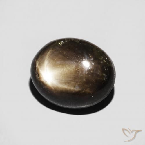 5.09 ct Black Star Sapphire Stone, Natural Star Sapphire in Oval Cabochon Shape for Sale
