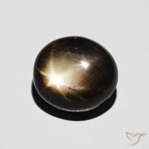 4.70 ct Black Star Sapphire Stone, Natural Star Sapphire in Oval Cabochon Shape for Sale