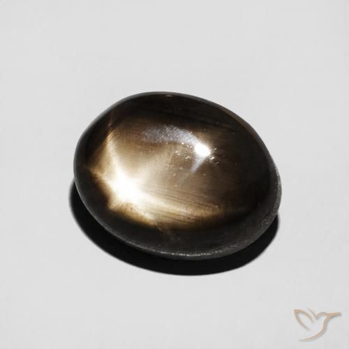 3.50 ct Black Star Sapphire Stone, Natural Star Sapphire in Oval Cabochon Shape for Sale